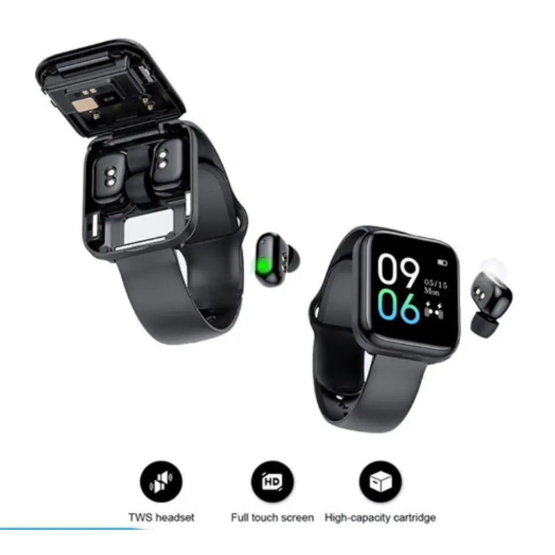 TWS Smart Watch Reloj Inteligente con Auriculares Integrados y Estilo Futurista - Image 2