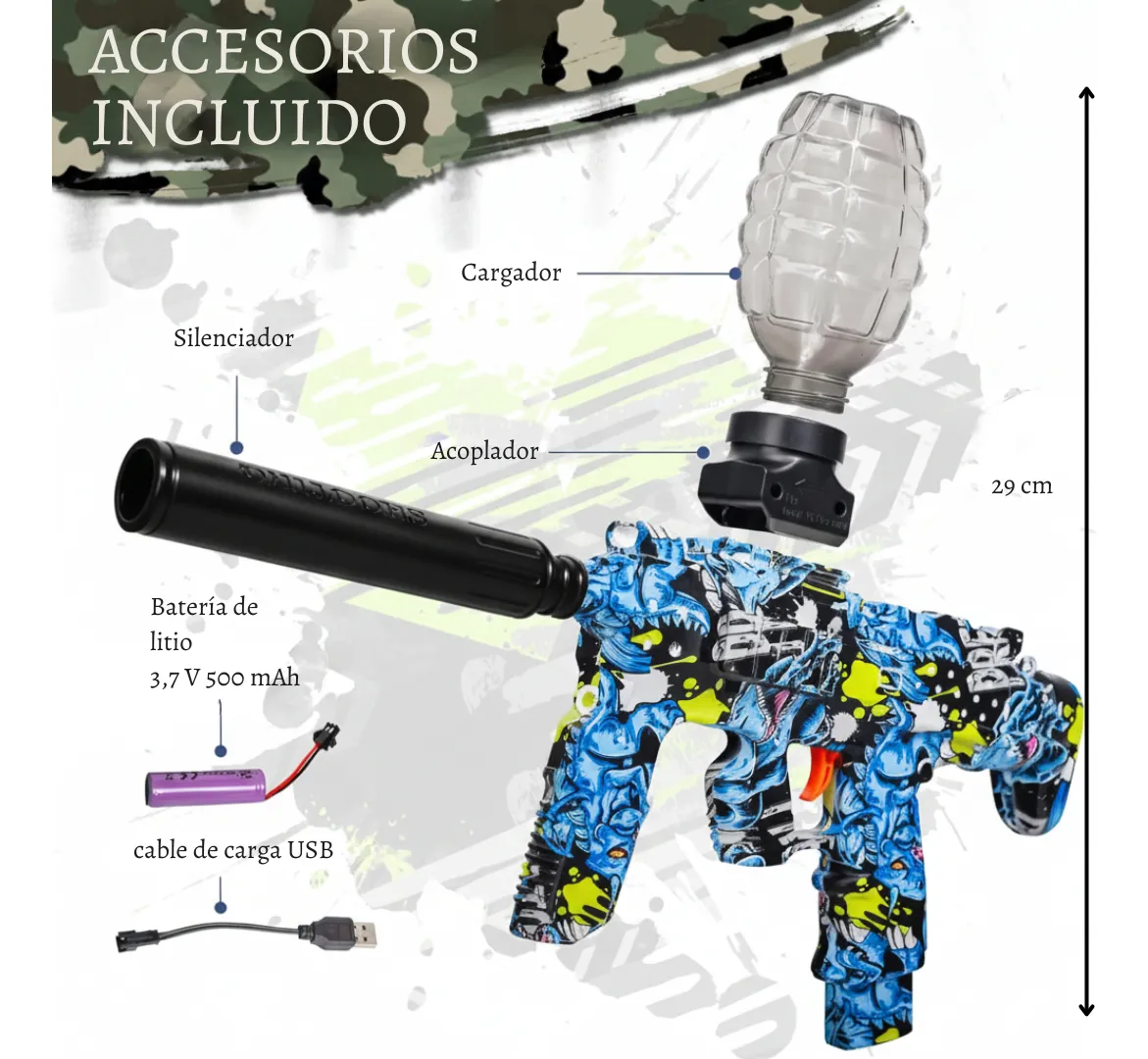 Fusil de Asalto de Hidrogel Electrico MP7 - Image 2