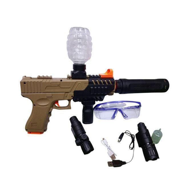 Pistola Eléctrica Lanzadora de Bolas de Gel. Automática, con Efectos de Humo, Luz, Láser y Batería Recargable - Image 2