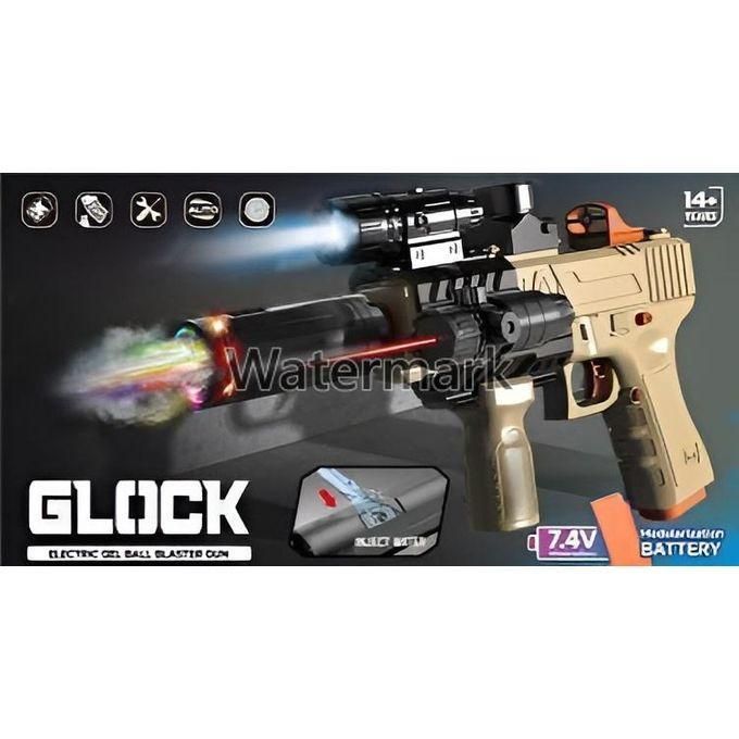 Pistola Eléctrica Lanzadora de Bolas de Gel. Automática, con Efectos de Humo, Luz, Láser y Batería Recargable